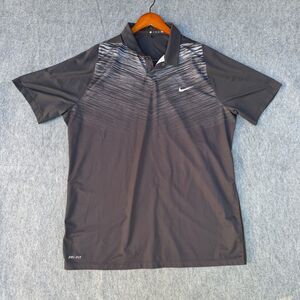Nike TW Tiger Woods Velocity Max Fade Golf Polo Black 803206-010 Men's XL Used